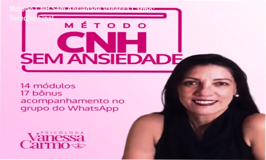 Capa do Método CNH Sem Ansiedade de Vanessa Carmo focado em controle emocional para motoristas