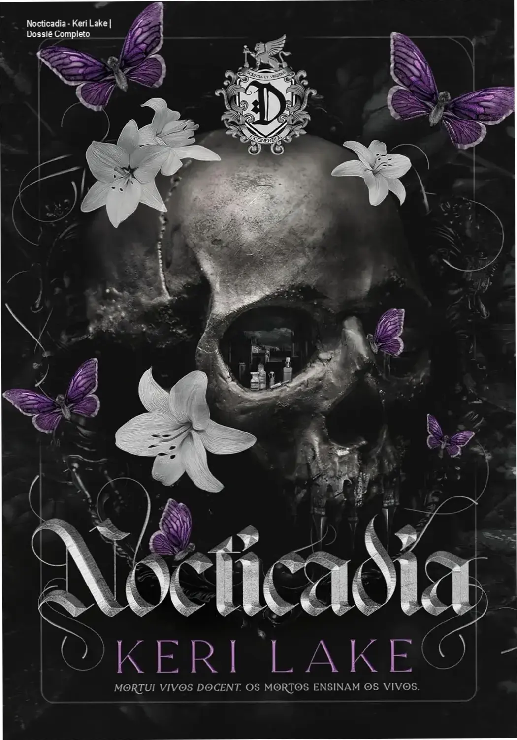 Capa do ebook Nocticadia de Keri Lake destacando a estética dark gótica