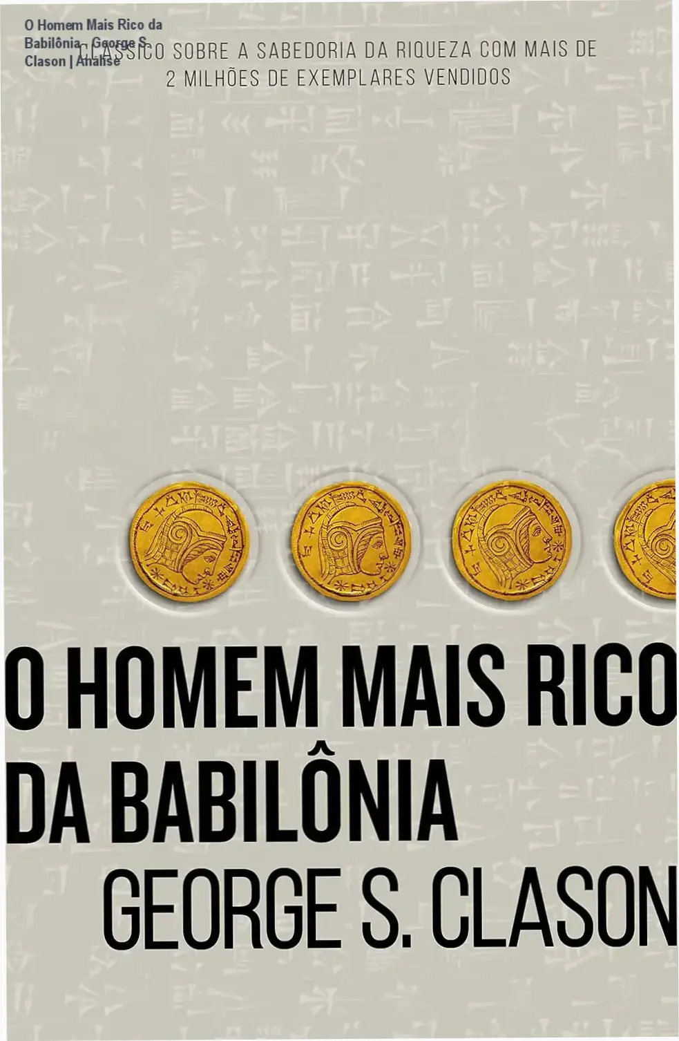 Capa do livro O Homem Mais Rico da Babilônia de George S. Clason focada em educação financeira