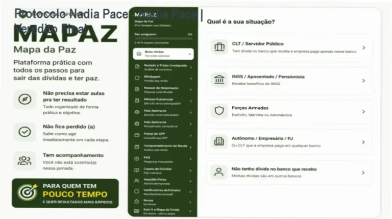 Capa do Protocolo Nadia Pace apresentando a metodologia de eliminação de dívidas