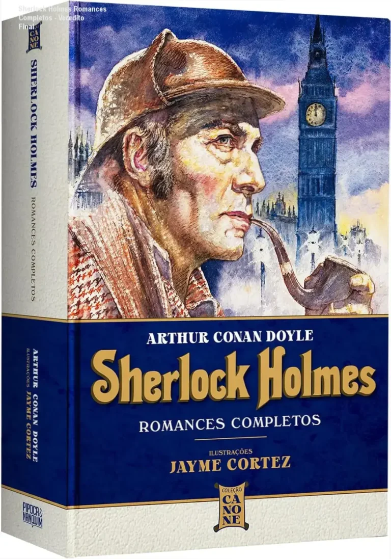 Livro Sherlock Holmes Romances Completos capa dura com ilustrações de Jayme Cortez