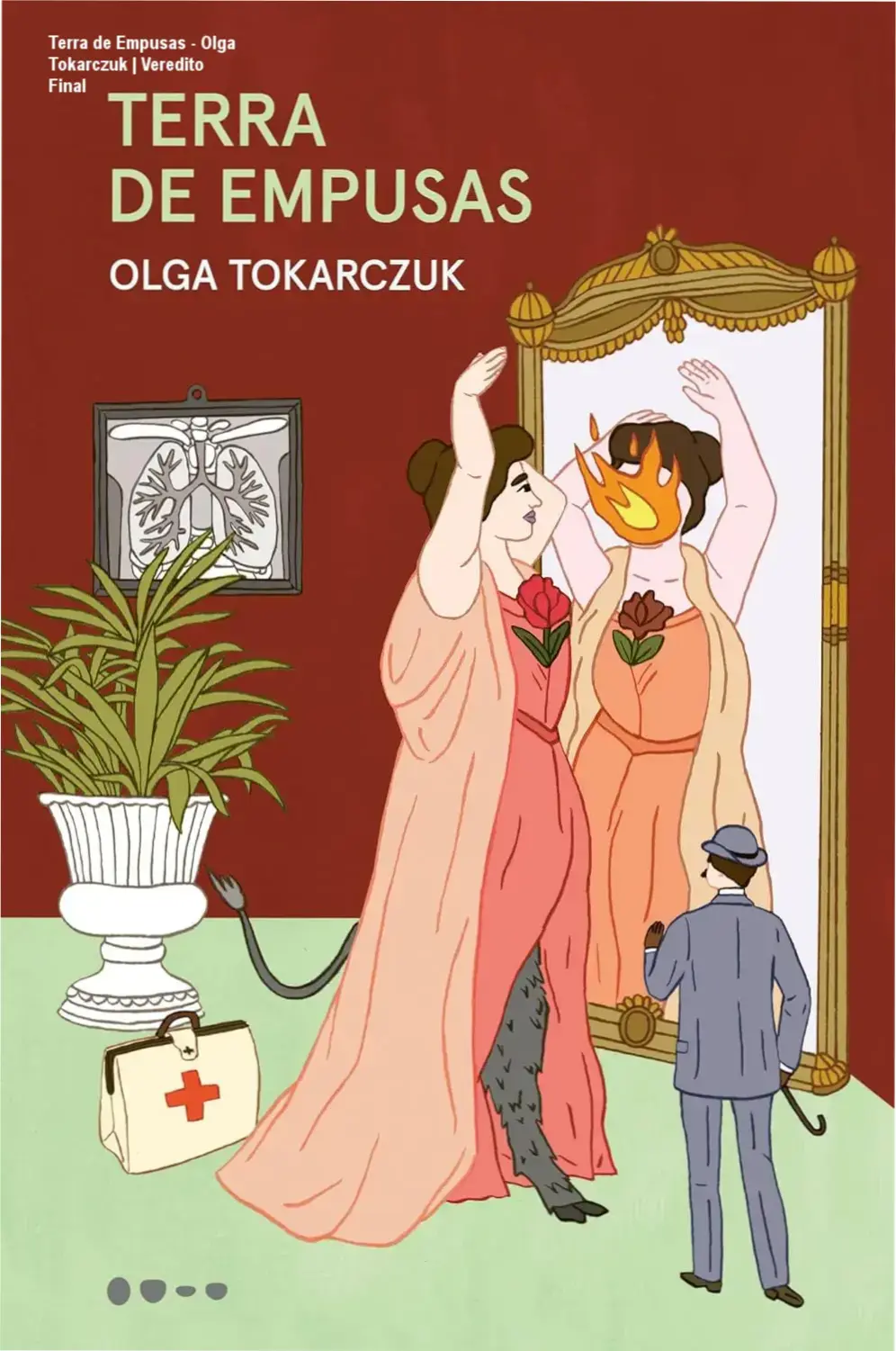 Capa do livro Terra de Empusas de Olga Tokarczuk, obra de horror e crítica feminista