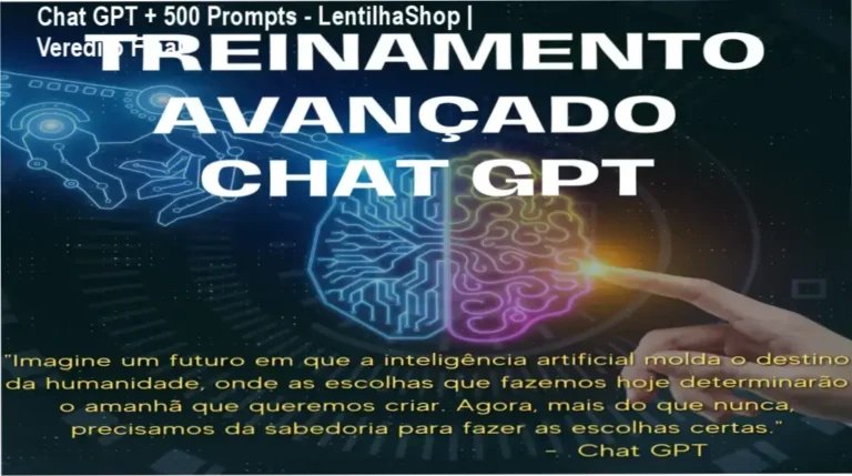 Interface do Treinamento Avançado Chat GPT com lista de 500 prompts para produtividade