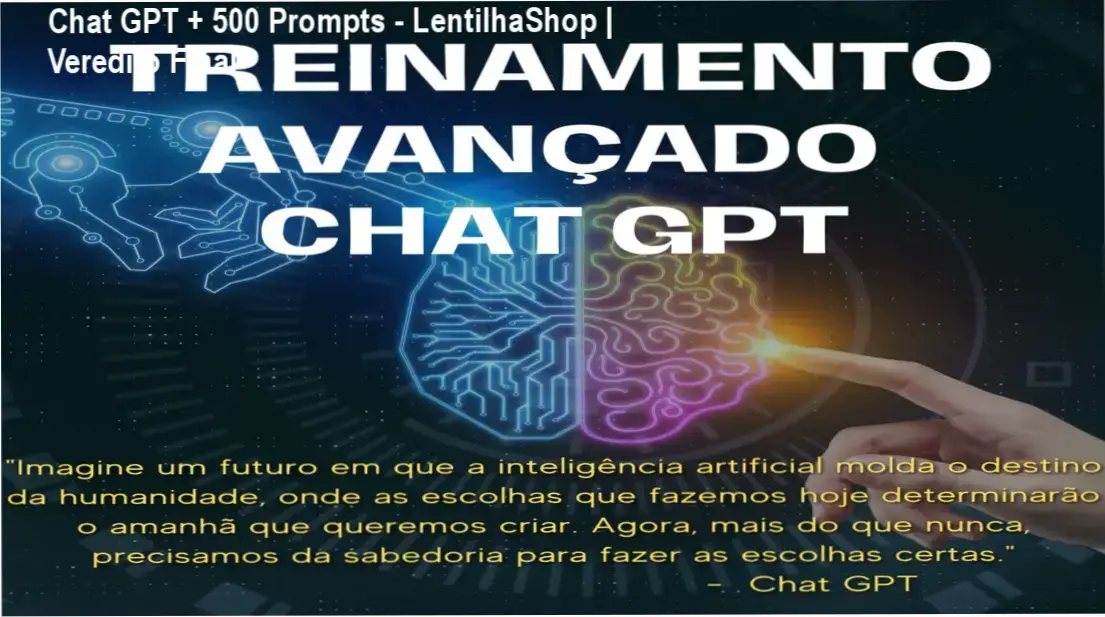 Interface do Treinamento Avançado Chat GPT com lista de 500 prompts para produtividade